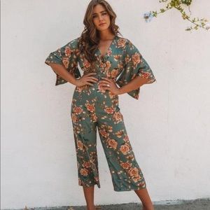 VICI Floral Kimono Jumpsuit Medium